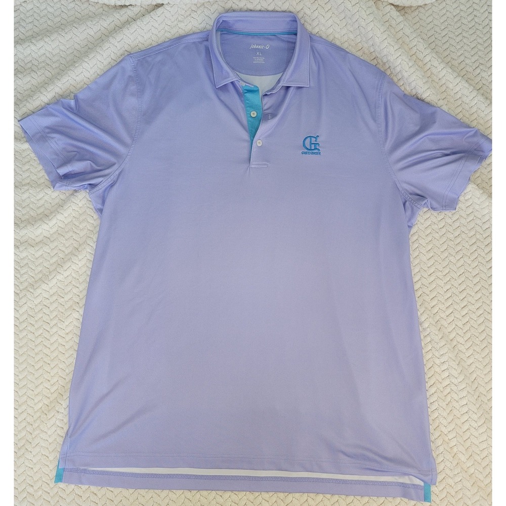Johnnie-O Mens Polo Shirt XL Short Sleeve Purple Greenbrier Kentucky Golf Course